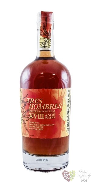 Tres Hombres batch 15  Oliver&amp;Oliver Premium  aged 18 years Dominican rum 43.1% vol.  0.70 l