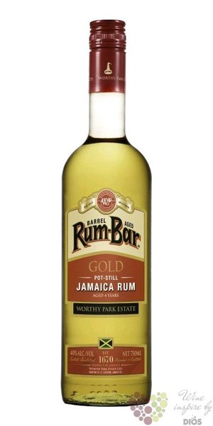 Worthy Park  Rum bar Gold  aged Pot Still Jamaican rum 40% vol.  0.70 l