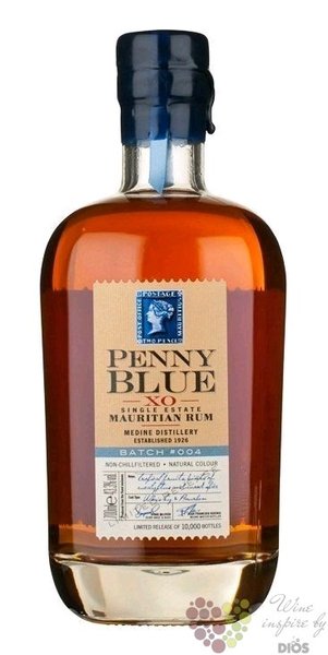 Penny Blue  XO batch.005  single estate Mauritian rum by Medine 43.1% vol.  0.70 l
