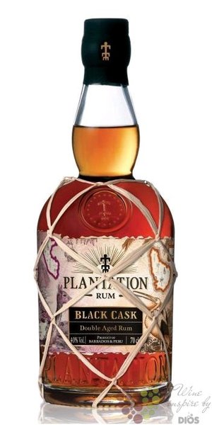 Plantation Black cask  Barbados &amp; Peru  double aged rum 40% vol.  0.70 l