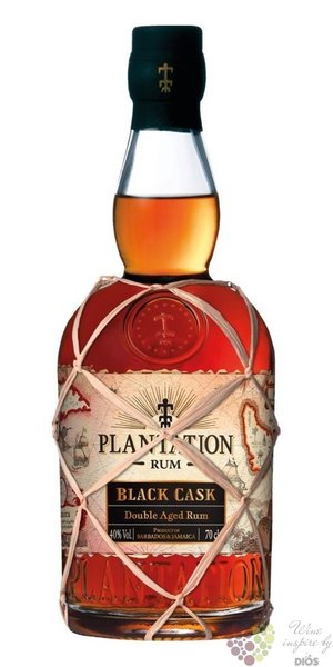 Plantation Black cask  Barbados &amp; Jamaica  double aged rum 40% vol.  0.70 l