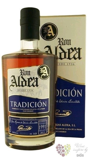Aldea  Tradicion  1991 aged 22 years ltd. edition of la Palma rum 43% vol.  0.70 l