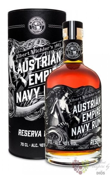 Austrian Empire Navy  Reserva 1863  gift tube rum based spirits 40% vol.  0.70 l