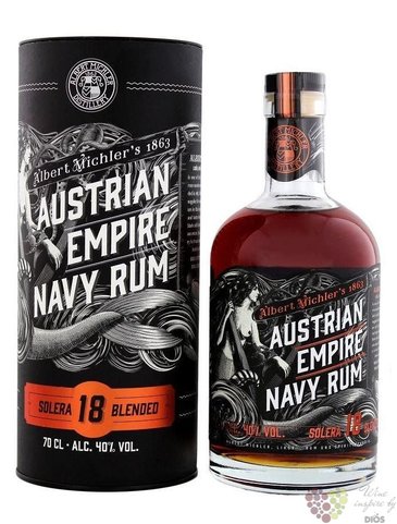 Austrian Empire Navy  Solera 18  gift tube aged rum of Barbados 40% vol.  0.70 l