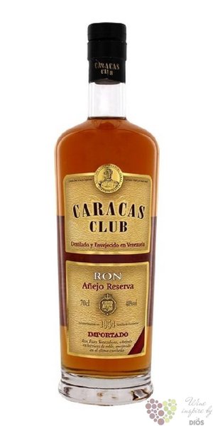Caracas Club  Anejo reserva  aged Venezuela rum 40% vol.  0.70 l