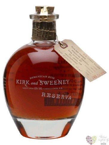 Kirk &amp; Sweeney  Reserva  Dominican rum 35 Maple Street spirits 40% vol. 0.70 l