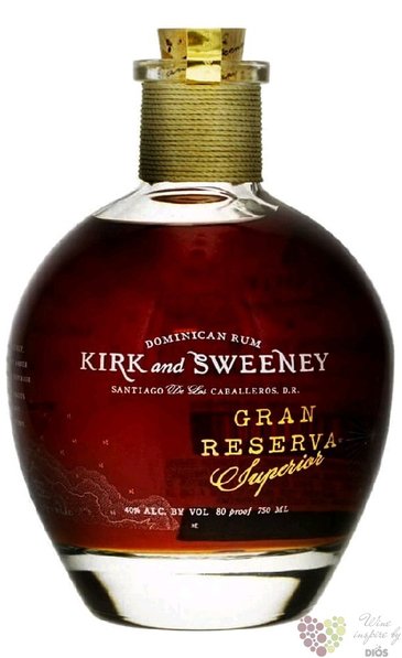 Kirk &amp; Sweeney  Gran Reserva Superior  Dominican rum 40% vol.  0.70 l