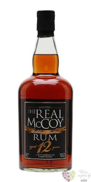 the Real McCoy  Single blended  aged 12 years Barbados rum 40% vol.  0.70 l