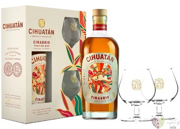 Cihuatn  Cinabrio  aged 12 years Glass set el Salvador rum 40% vol.  0.70 l