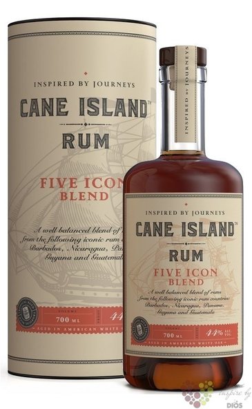 Cane Island single estate  Five Icon  aged 8 years Dominican rum 44% vol.  0.70 l