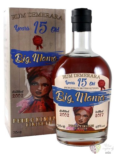 Big Mama 2002  Px cask finish  aged 15 years Demerara rum 40% vol. 0.70 l
