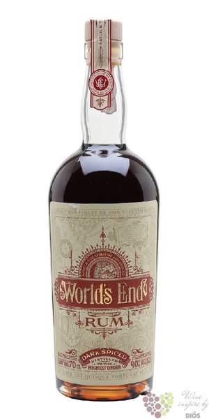 Worlds End „ Dark spiced ” mixed caribbean rum 40% vol.  0.70 l