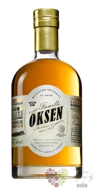 Famille Oksen „ Gousse de Vanille entier ” flavored agricole rum of Martinique 40% vol.  0.70 l