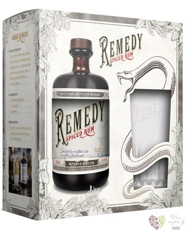 Remedy  Spiced  glass set flavored Caribbean rum 41.5% vol.  0.70 l