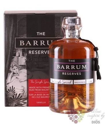 Barrum  Reserves the Single Spiced  flavoured aged Mauritian rum 40% vol.  0.70 l