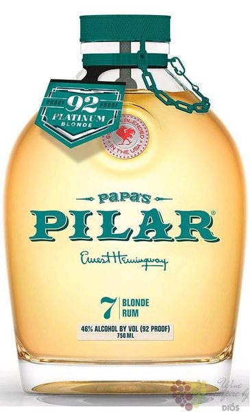 Papas Pilar Blonde  7 Solera profile  aged Caribbean rum by Hemingway ltd. 42% vol.  0.70 l