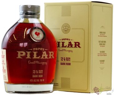 Papas Pilar  24 Dark  gift box aged Caribbean rum by Hemingway  43% vol.  0.70 l