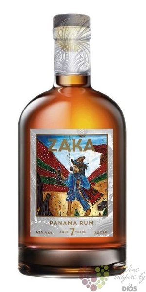 Zaka 7 years aged caribbean rum of Panama 42% vol.  0.70 l