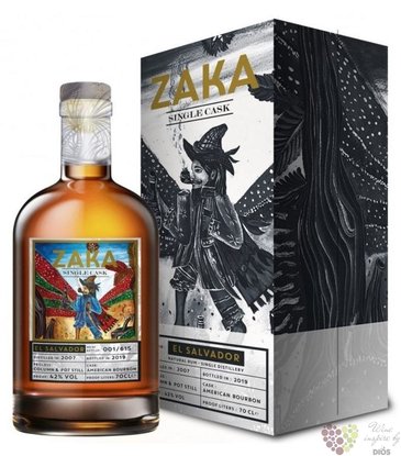 Zaka „ 2007 ” 12 years aged rum of El Salvador 42% vol.  0.70 l