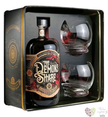 the Demons Share aged 12 years 2glass set Panamas rum 41% vol. 0.70 l