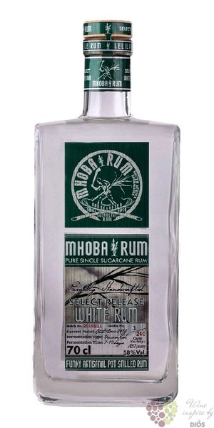 Mhoba  Select Release White  South African white rum 58% vol.  0.70 l