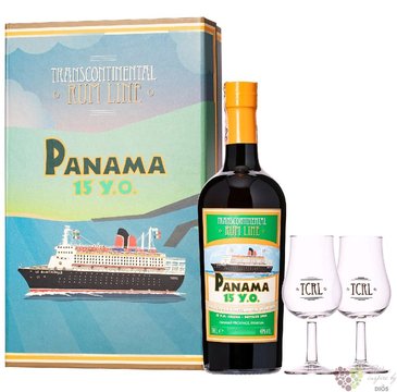 Transcontinental Rum Line 2003 Panama glass set 43% vol.  0.70 l