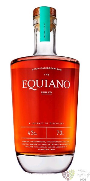 Equiano aged Caribbean rum 43% vol.  0.70 l