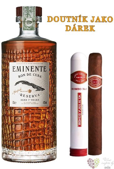 Eminente reserva „ El Cocodrilo Cubano special gift set ” 7 years aged Cuban rum 41.3% vol.  0.70l