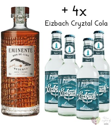 Eminente reserva „ El Cocodrilo Cubano special gift set ” 7 years aged Cuban rum 41.3% vol.  0.70l