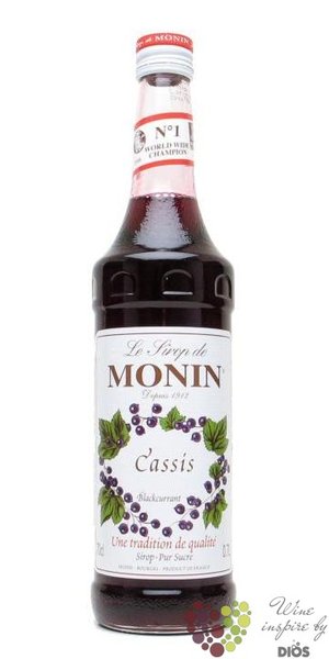 Monin  Cassis  French blackcurrant flavoured coctail syrup 00% vol.    0.70 l