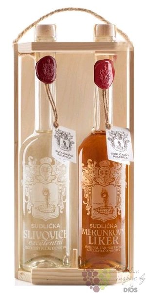 Sudlikova Slivovice &amp; Meruka czech fruits brandy  2x0.50 l