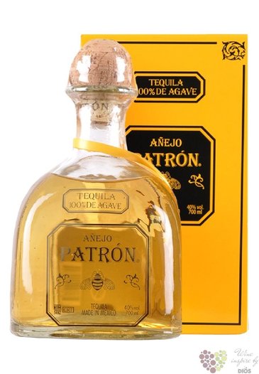 Patron  Aejo  100% of Blue agave Mexican tequila 40% vol.   1.00 l