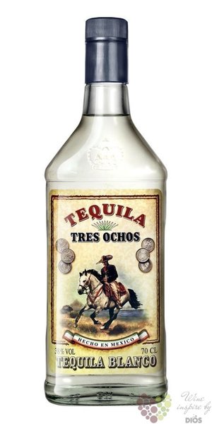 888 Tres Ochos  Blanco  original Mexican tequila 38% vol.  0.35 l