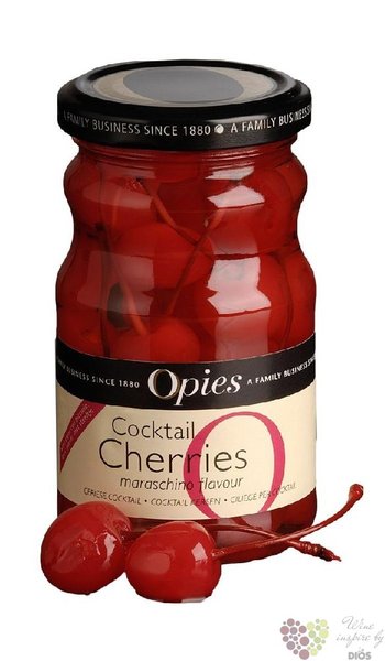 Opies  Red with stems  Maraschino flavour original coctail cherries    500g