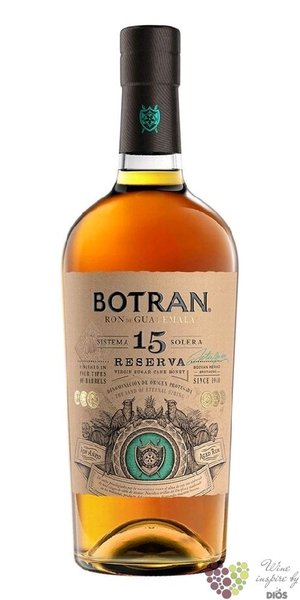 Botran  Sistema Solera 15 Reserva  aged Guatemalan rum 40% vol.  1.00 l