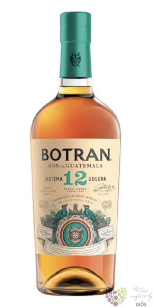 Botran  Sistema Solera 12  aged Guatemalan rum 40% vol. 0.70 l