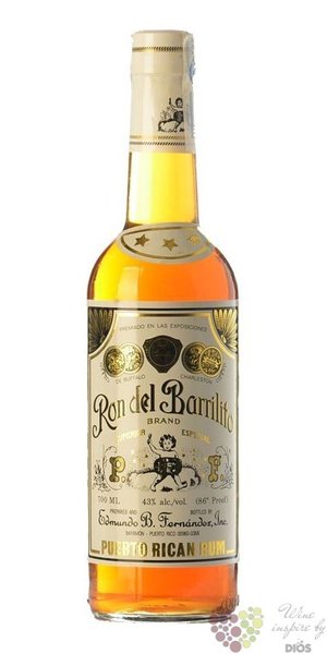 Ron del Barrilito ***  Superior especial  rum of Puerto Rico 43% vol.  0.70 l