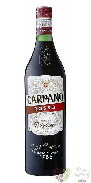 Carpano  Classico Rosso  original Italian unico de Torino vermouth Fratelli Branca16% vol.  1.00 l