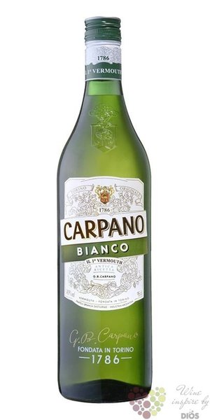 Carpano  Bianco  original Italy unico de Torino vermouth by Fratelli Branca 15% vol.  1.00 l