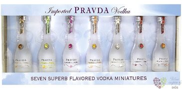 Pravda mini bottles set premium Polish vodka  7x 0.05 l