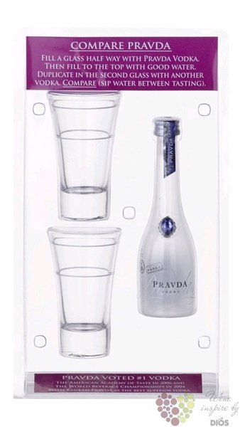 Pravda glass set premium Polish vodka 40% vol. 0.05 l