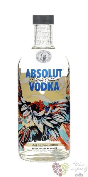 Absolut blank edition   Dave Kinsey  country of Sweden superb vodka 40% vol. 0.70 l