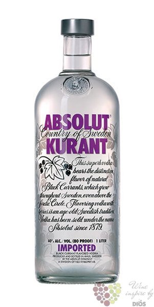 Absolut flavor „ Kurant ” country of Sweden Superb vodka 40% vol.  1.00 l