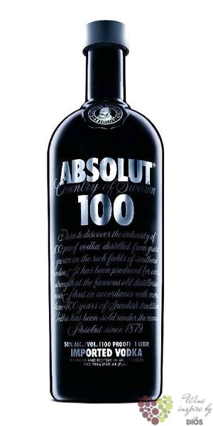 Absolut  100  country of Sweden superb strong vodka 50% vol.  0.70 l