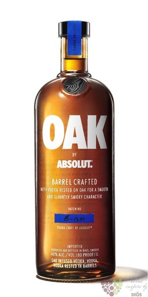 Absolut aged  Oak country of Sweden superb vodka 40% vol.  1.00 l