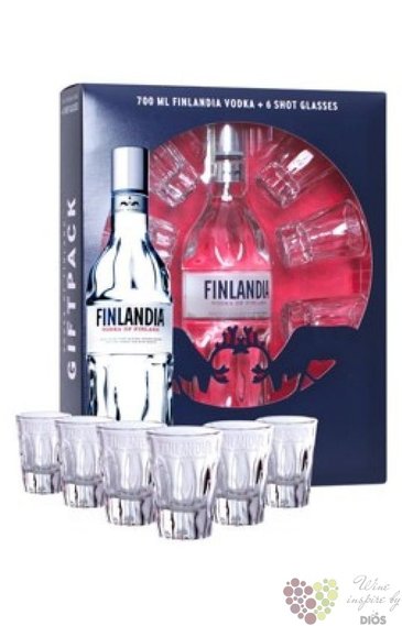 Finlandia 6glass pack original vodka of Finland 40% vol.    0.70 l
