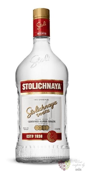 Stolichnaya  Original red  premium Russian plain vodka 40% vol.  1.75 l