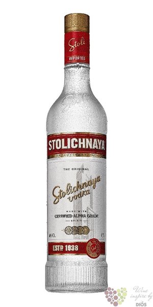 Stolichnaya  Original red  premium Russian plain vodka 40% vol.  1.00 l