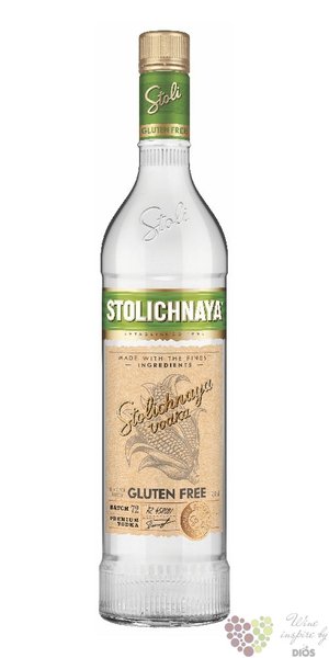 Stolichnaya  Original red Gluten free  premium Russian plain vodka 40% vol.  1.00 l