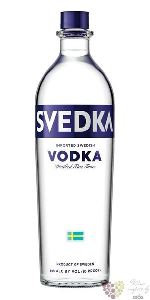 Svedka five times distilled Swedish vodka 40% vol.  1.00 l
